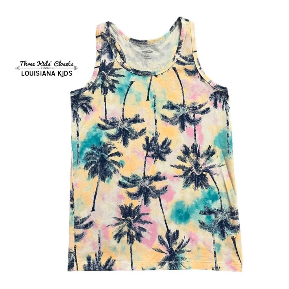 Old Navy L (10/12Y) Palm Trees Tank Top